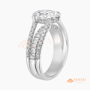 925 Sterling Silver Round Cut Moissanite Three <b>Stone</b> Engagement Ring Luxury Bridal Jewelry Gift Women USA - Product Image 6