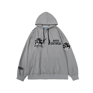 เสื้อฮู้ดดี้วินเทจผู้ชาย ผ้าฝ้าย 100% ปักโลโก้ตามสั่ง ทรงโอเวอร์ไซส์ สวมใส่สบาย ขายส่งเสื้อฮู้ดดี้ - Product Image 3
