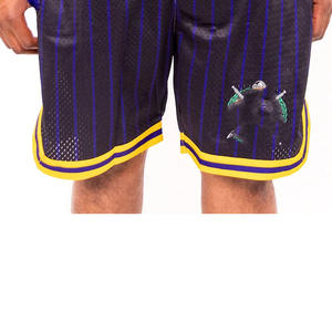 Shorts de basketball personnalisés pour hommes 100 % coton, taille mi-haute, coupe-vent, avec cordon de serrage, en toile, impression numérique, logo personnalisé - Product Image 4
