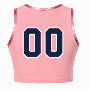 Camiseta Deportiva Rosa Bebé sin Mangas para Animadoras, Top Corto Ligero, Ropa Deportiva Transpirable para Entrenamiento en Equipo - Product Image 2