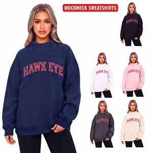 Sudaderas de Cuello Alto para Mujer, de Alta Calidad, 100% Algodón, Talla Grande, 340 g/m², Hombros Caídos, Manga Larga, Personalizables con su Logotipo, Ropa de Otoño - Product Image 1