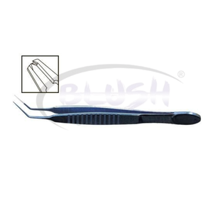 Pinzas de Sutura Castroviejo 1×2 0.1mm Anguladas de Titanio, Instrumento Microquirúrgico Oftálmico para Córnea de Blush Surgical - Product Image 1