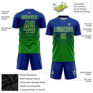 Custom Royal Kelly Green <b>Cream</b> Sublimation Soccer Jersey Breathable Team Football Shirt Men Training Sportswear Uniform <b>Maker</b> - Product Image 2