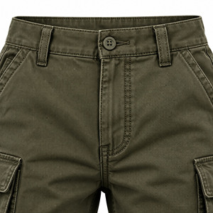 Pantalon cargo décontracté pour homme en toile, coupe droite, poids moyen, avec plusieurs poches - Product Image 6
