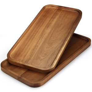 Plato de Servir Cuadrado de Madera de Acacia Sólida, Moderno, Decorativo y Ecológico, con Acabado Lacado, Apto para Lavavajillas, para Café y Queso, Venta al Por Mayor - Product Image 1