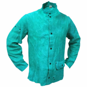Veste de soudeur en cuir de vachette pleine fleur de haute qualité, résistante, pour la sécurité industrielle et la construction, vêtement de travail en coton pour la protection du corps - Product Image 3