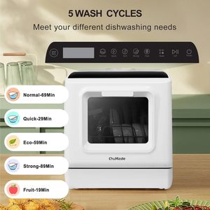 Lave-vaisselle de comptoir, Lave-vaisselle de comptoir avec réservoir d'eau, Lave-vaisselle avec 5 programmes de lavage - Product Image 2