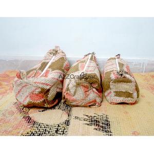 Block Print Kantha Floral Printed Quilted Cosmetic Red Bag Boho For Toiletry Pouch For Women Travel Cosmetic Bags And <b>Cases</b> - Product Image 2