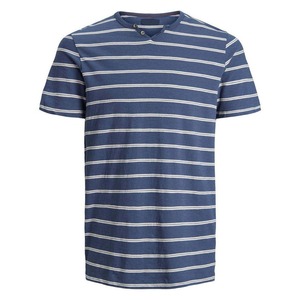 <b>Men's</b> <b>Navy</b> <b>Blue</b> Striped V-Neck <b>T</b>-<b>Shirt</b> Short Sleeve Casual Regular Fit Tee - Product Image 2