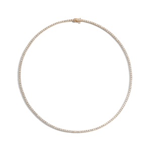 Luxeshine Women's Luxury 5 Carat Bezel-Set 14K Rose Gold Lab Grown Diamond IGI Certified Tennis <b>Necklace</b> - Product Image 1