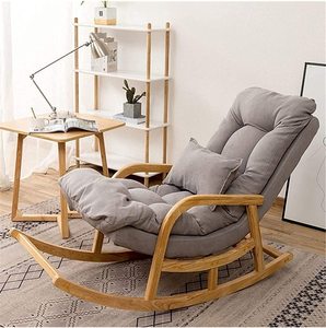 Fauteuil à bascule confortable et bien rembourré |   Fauteuil à bascule de style mid-century pour tous, avec un tissu doux, durable et de qualité, et un coussin confortable. - Product Image 1