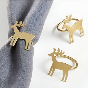 Anneau de serviette en métal authentique en forme de renne avec motifs culturels, parfait pour les festivals, les célébrations religieuses et les événements culturels. - Product Image 3