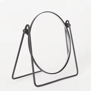 Espejo de mesa redondo de metal, espejo de maquillaje con soporte para tocador, espejo cosmético para el hogar, para baño o encimera. - Product Image 1