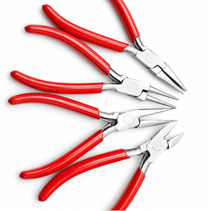 Ensemble de pinces professionnelles multi-usages à poignée rouge, outils de fabrication de bijoux, acier inoxydable, pour la mise en forme, la coupe et la création de boucles, bricolage - Product Image 3