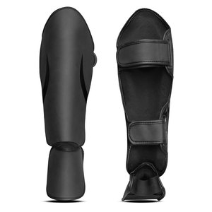 Protège-tibias MMA unisexe pour adultes en cuir brillant, avec fermeture auto-agrippante, prix de gros - Product Image 2
