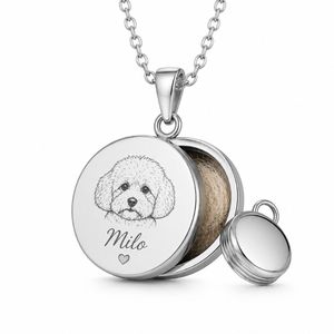 Custom Pet Memorial Jewelry Pendant Necklace with Heart <b>Memory</b> Locket for Dog Cat Ashes Hair Keepsake - Product Image 3