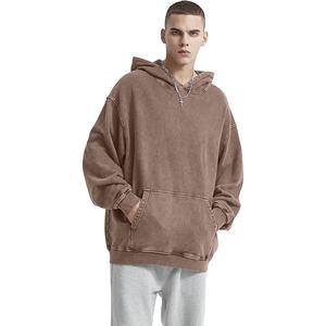 Sweat à capuche personnalisé en éponge française délavé à l'acide fonctionnel 500 g/m² pour hommes, poids lourd, avec strass pour hommes - Product Image 3
