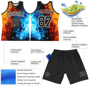 Uniforme de basket-ball personnalisé, maillot et short de basket-ball respirants et à séchage rapide, prix d'usine OEM ODM - Product Image 2