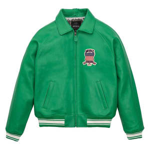 Vestes en cuir zippées tendance, vestes en cuir d'hiver élégantes pour hommes, veste en cuir véritable de qualité supérieure, veste brodée - Product Image 1