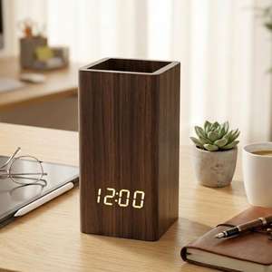 Support à stylos en bois fait main, organiseur d'accessoires de bureau - Product Image 1