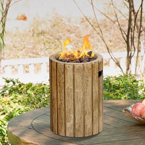 Brasero Portátil de Propano de 10,000 BTU con Aspecto de Leña, Columna de Fuego de Gas de Óxido de Magnesio con Rocas de Lava - Product Image 3