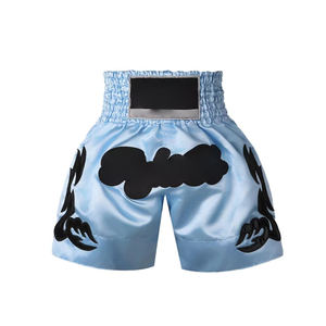 Pantalones Cortos de Muay Thai con Logotipo Frontal Impreso por Transferencia de Calor, Personalizados de Fábrica OEM, Ligeros, de Satén Transpirable, para Kickboxing y Grappling - Product Image 2