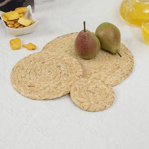 Wholesale Classic Natural Bamboo Round Woven Water Hyacinth Seagrass and Rattan <b>Placemats</b> Classic Style Woven <b>Wicker</b> <b>Placemat</b> - Product Image 5