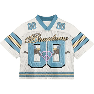 Maillot de football rétro en maille courte de haute qualité pour hommes et femmes, coupe ample et oversize en polyester, idéal pour l'été et le streetwear - Product Image 1