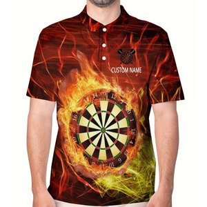 Chemises polo personnalisées pour hommes, vêtements de club de fléchettes, chemises polo de fléchettes, confortables, respirantes, à manches courtes et col rond - Product Image 3