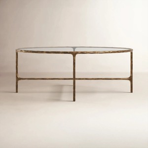 Modern <b>Round</b> Wood Coffee <b>Table</b> With Ribbed Base Minimalist Living Room Furniture Handmade Design - Product Image 2