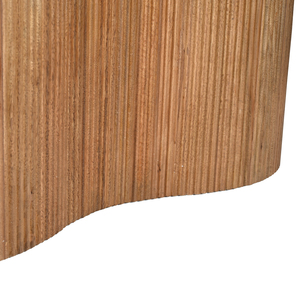 โต๊ะรับประทานอาหารทรงวงรี หน้าไม้มะม่วงแท้  ฐานไม้เนื้อแข็งลายคลื่น  งานแฮนด์เมด  ผิวไม้ธรรมชาติ  สำหรับห้องนั่งเล่นหรือห้องครัว - Product Image 5