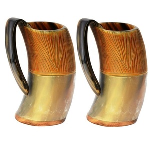 Jarra de Cerveza Ecológica de Cuerno de Búfalo Hecha a Mano, Regalo Vikingo Grabado, Jarra de Cuerno de Búfalo Vikinga para Festivales Renacentistas - Product Image 6