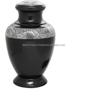 Urnes crématoires en aluminium bleu tendance avec une belle gravure à la main conçue urne funéraire - Product Image 1