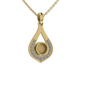 Solid 925 Silver Teardrop 6mm Blank Cabochon Bezel Charm Pendant Setting CZ Breastmilk Resin <b>Ashes</b> Keepsake Jewelry Component - Product Image 1