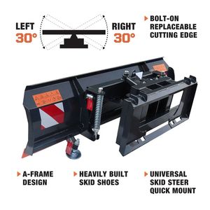 Lama universale regolabile da 86 pollici per skid steer/dozer/spazzaneve con bordo tagliente a bullone, inclinazione 30 gradi sinistra/destra - Product Image 4