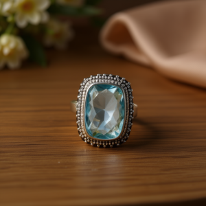 Blue Quartz Fashion Pendant <b>Ring</b> 6.2 Grams Elegant and Stylish <b>Necklace</b> Accessory - Product Image 3