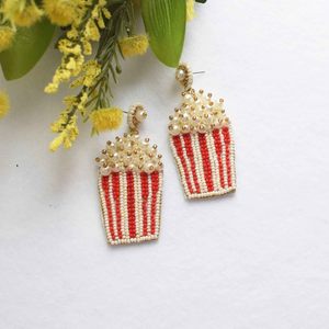 Joyería Artesanal Ligera y Original con Cuentas de Comida, Diseño de Palomitas de Maíz, Cuentas de Semillas, Clásica, Moderna, de Alta Calidad y Personalizable - Product Image 3