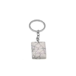 Porte-clés en cristal de haute qualité, porte-clés rectangulaire en howlite, porte-clés en pierre naturelle, cadeaux pour femmes, grossiste en porte-clés - Product Image 5