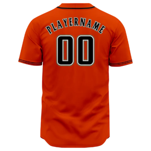 Camiseta de Béisbol Naranja de Manga Corta con Botones, Uniforme de Equipo Personalizado, Ligera, Transpirable, Deportiva - Product Image 3
