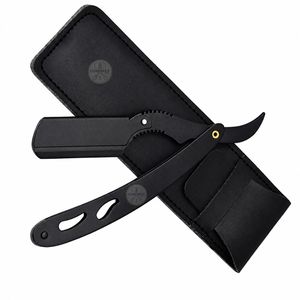 Navaja de Afeitar Recta Jolly Roger Negra de Acero Inoxidable Barbarossa Kamisori Japonesa, Acabado Negro Mate - Product Image 6