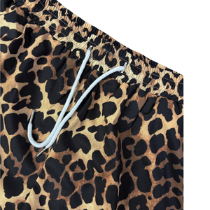 Pantalones Cortos Bermuda para Hombre con Estampado de Leopardo, Cintura Media, Cierre con Cordón, Casuales, Ligeros, de Secado Rápido, Tejidos, para Playa y Verano - Product Image 4