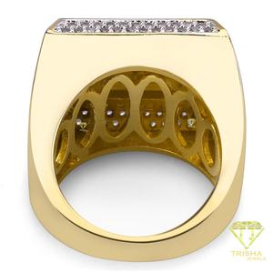 Bague carrée en argent sterling 925 et moissanite, plaquée or, pour les détaillants de bijoux de luxe - Product Image 4