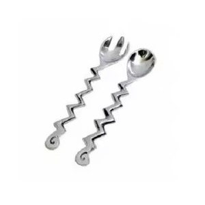 Modern Design Metal Salad Server Set Stainless Steel Salad <b>Serving</b> <b>Spoon</b> Fork Kitchen Dining Table Use - Product Image 5