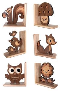 Porte-livres en bois en forme de hibou, supports de livres en bois scandinave, ensemble de 2 pièces pour la chambre des enfants - Product Image 2