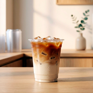 Vasos Desechables de Plástico PP/PET Transparentes de Pared Simple QUANG QUAN de 16/22/24 oz con Tapas de 95 mm para Bebidas Frías de Café y Té - Product Image 1