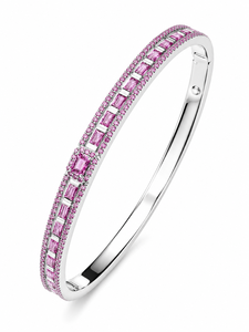 กำไลข้อมือพลอยไพลินสีชมพู เงินแท้ 92.5 รุ่น KLSB-20669 - Product Image 3