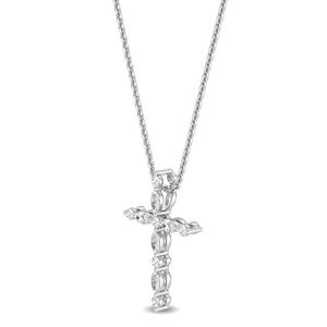 Pendentif en or blanc 14 carats avec diamant de laboratoire 1,00 CTW taille ronde, bijou raffiné, collier élégant pour femme - Product Image 4