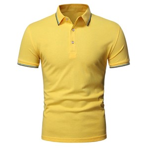 Polo à manches courtes en tricot bleu pour homme, couleur unie, design boutonné, coupe décontractée, fabrication OEM ODM, tissu respirant - Product Image 3