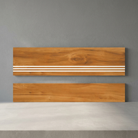 Carreaux de marche d'escalier en porcelaine finition mate 1200x300mm 1200x200mm 11mm aspect marbre jaune clair