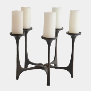 Candelabro de Cinco Brazos Glow Ritual, Portavelas de Metal Plateado, Soporte Duradero para Velas, Decoración para el Hogar - Product Image 6